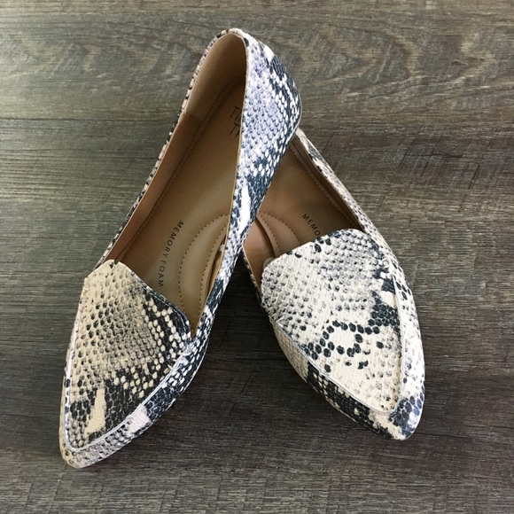 Shoes - Women's Time and Tru Animal Print Feather Flat-SZ8